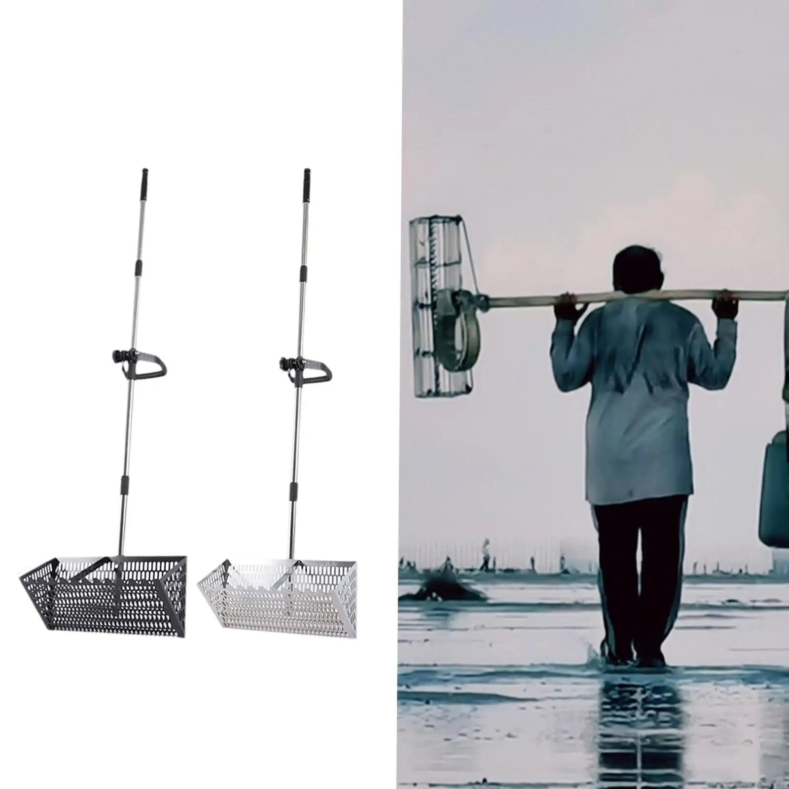 Sand Rake Premium Sifting Easy Cleanup Large Telescopic Handle Beach Sifter,Sifting Cat Litter Scooper Comfortable Handle