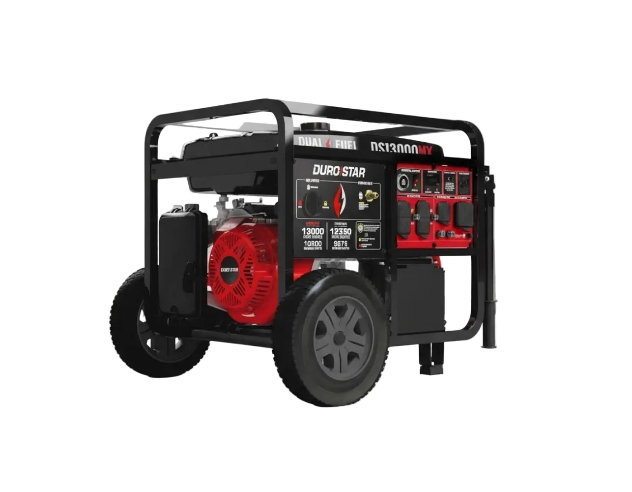 13000W Dual Fuel Portable Generator - Gas & Propane, Electric Start, Home Backup, RV Ready, CO Safety