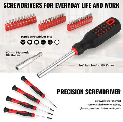 218-Piece Home & Auto Repair Tool Kit with Case
