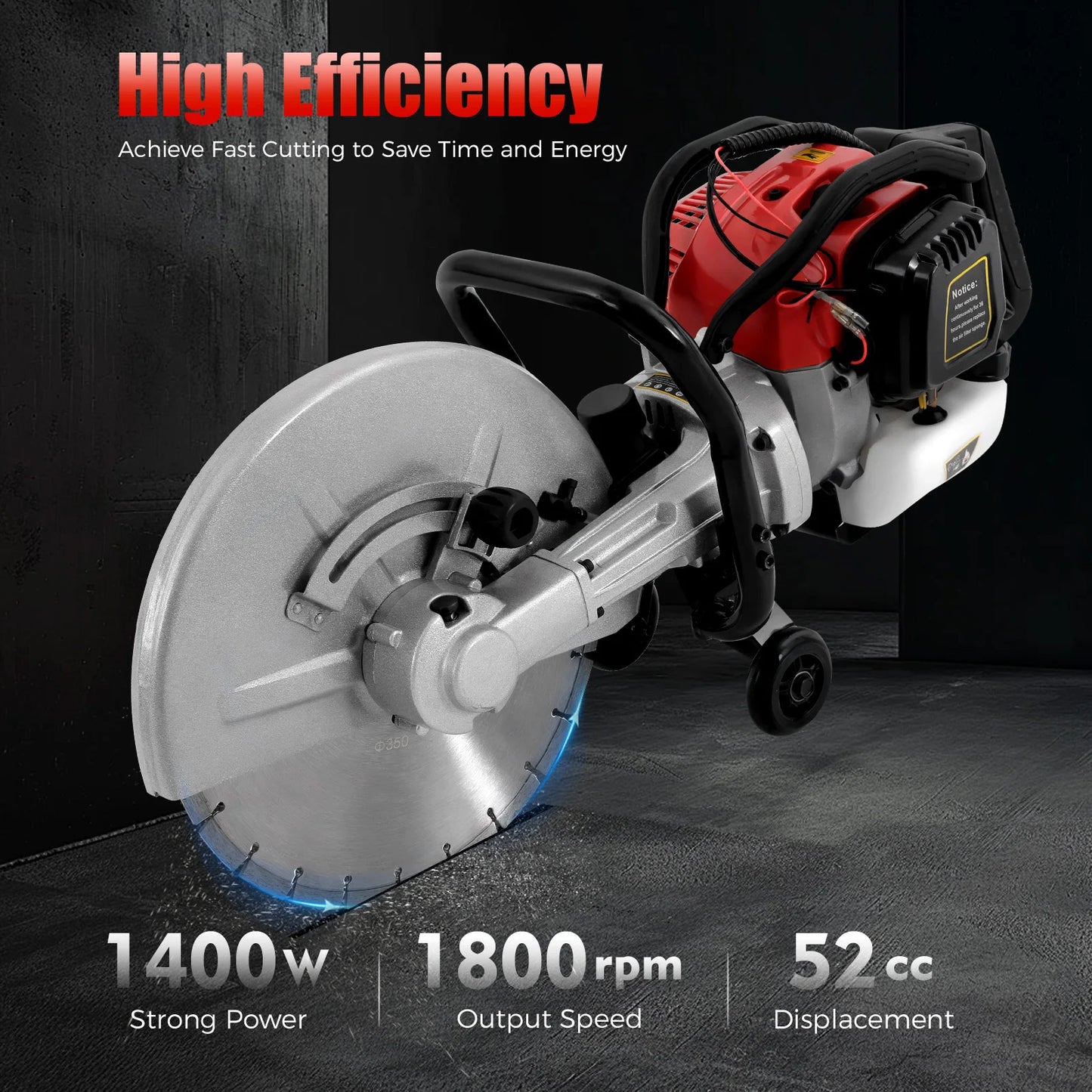 1400W Concrete Cutter Wall Chaser with 13" Blade