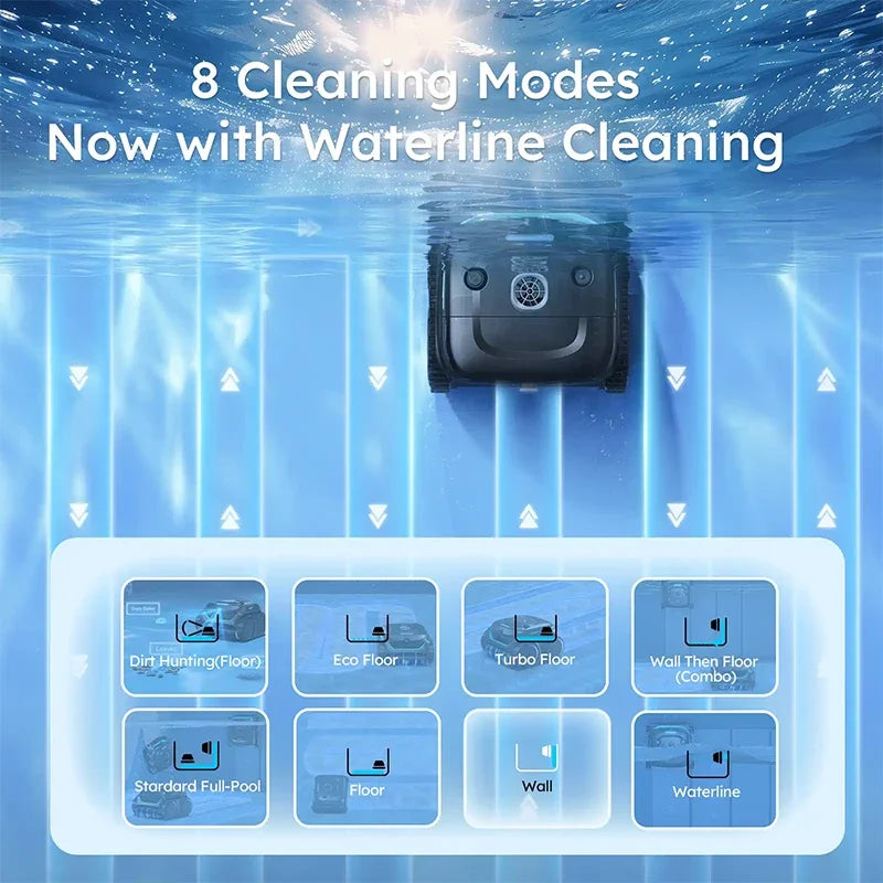 Robot Pool Cleaner Cordless WYBOT C2 Vision Osprey900 Vision Dual-layer Filtration Visual 80°  Running Time 180mins APP Control
