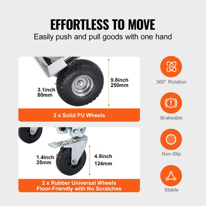 Industrial Aluminum Folding Hand Truck - Collapsible