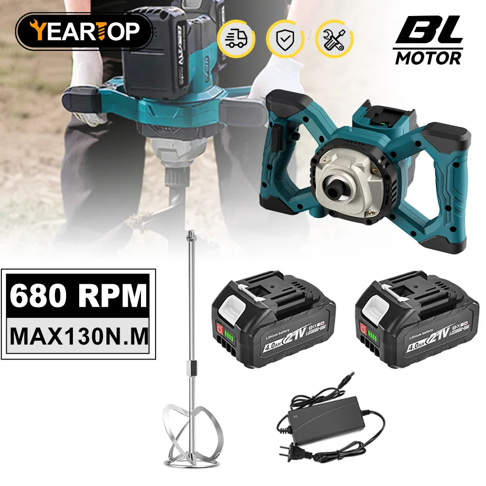 6-Speed Concrete Paddle Mixer for Makita 18V - M14