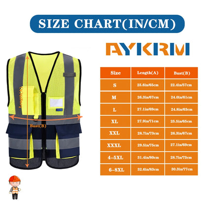Hi-Vis Reflective Vest with Zip Pocket - Custom Logo