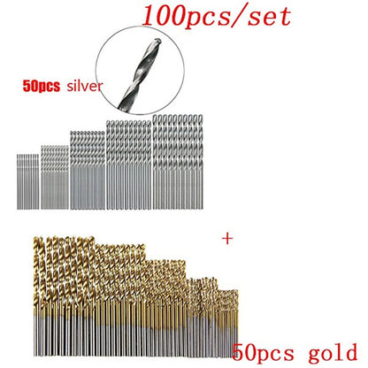 Titanium Coated HSS Drill Bit Set (50/100 Pcs)