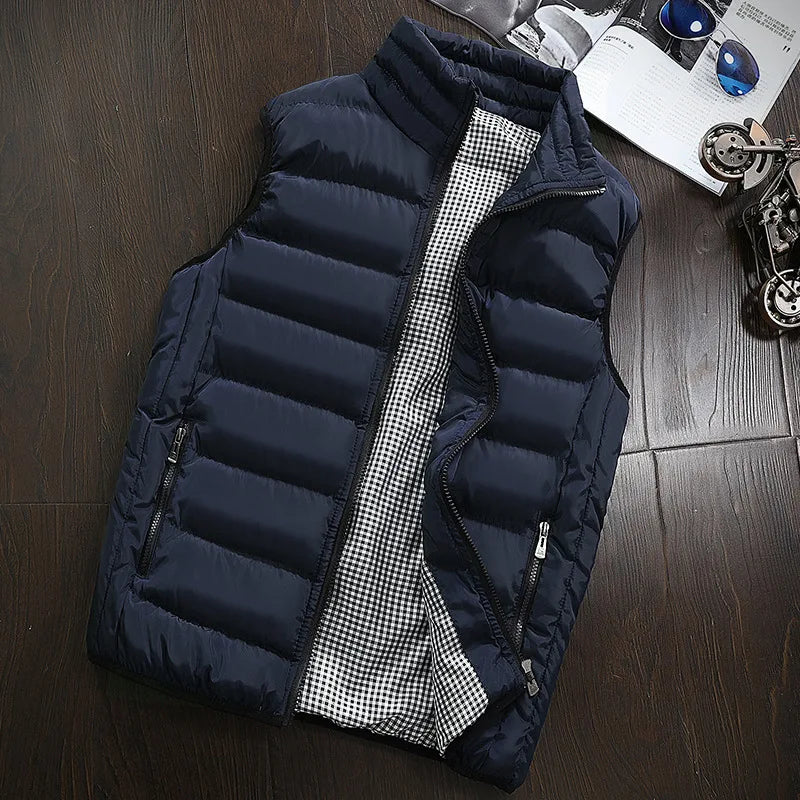 Men's Warm Padded Vest - Windproof Winter Gilet