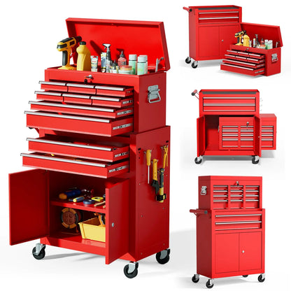 10-Drawer Rolling Tool Chest with Wheels - Garage Edition
