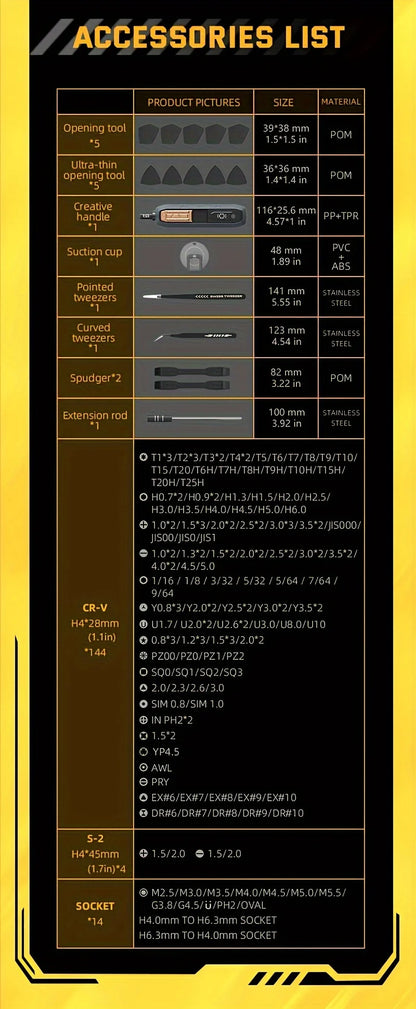 180-in-1 Precision Screwdriver Set with Magnetic Bits