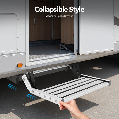 Folding RV Step 150kg with LED Light - Aluminum