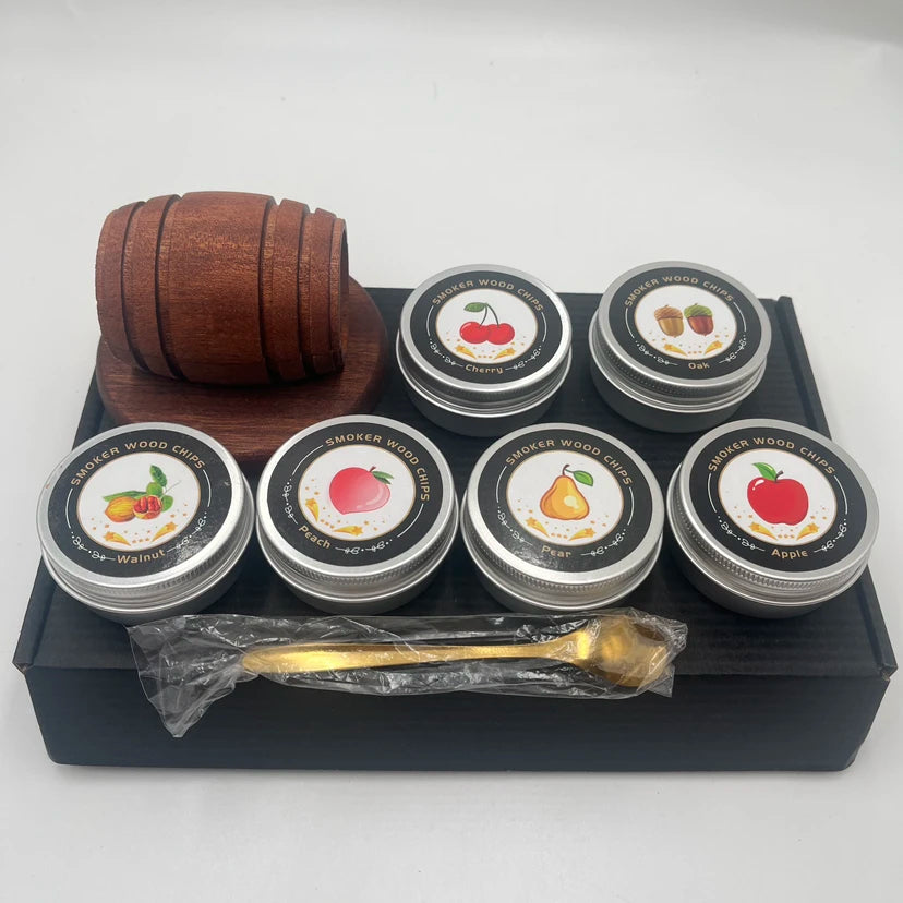 4/6 Flavors Whiskey Smoker Kit  Classic Cocktail Infuser Set with Wood Chips Smoker for Bourbon Whiskey Gifts, Birthday Present