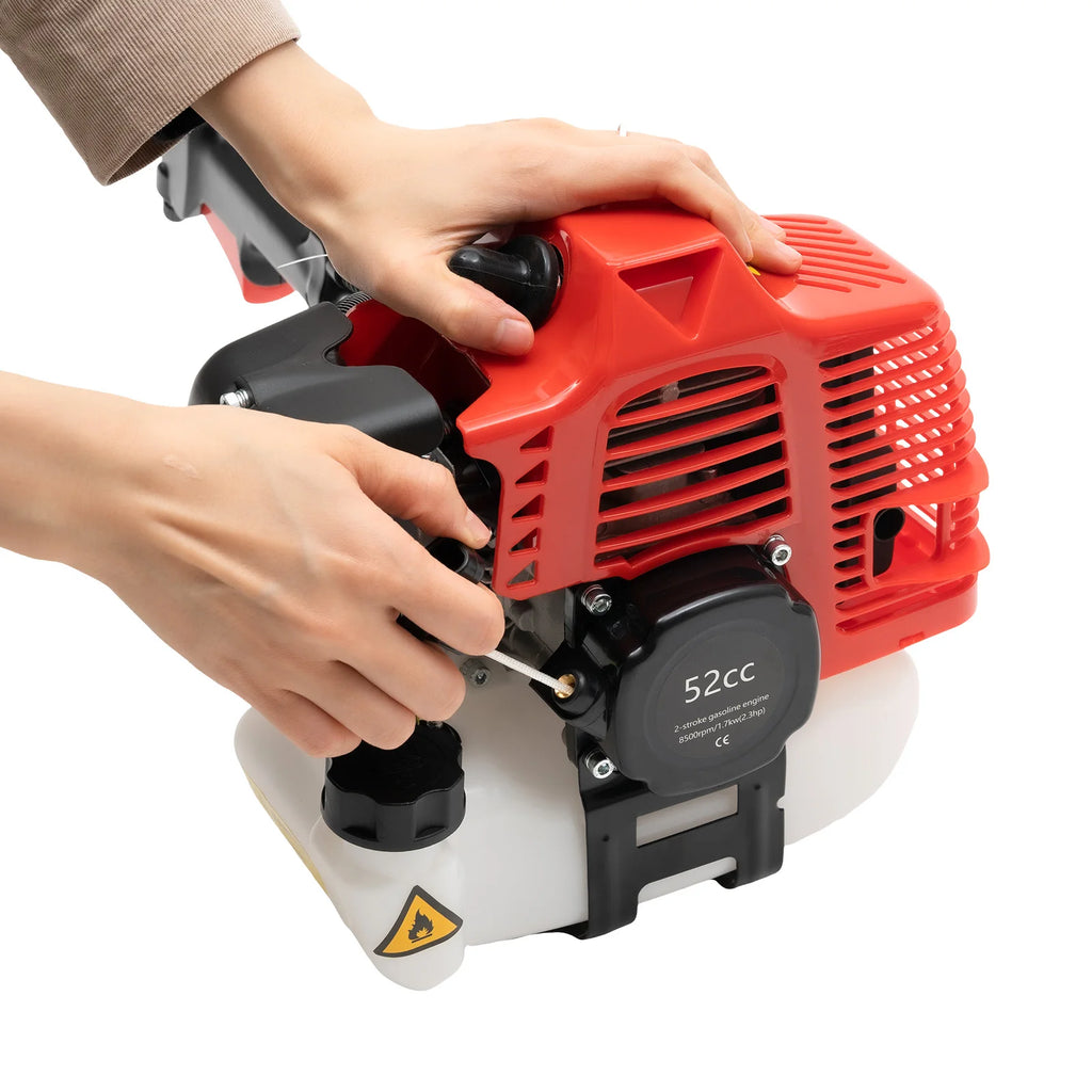 2.3HP 52CC Gas Power Walk Behind Sweeper, Hand-hold Snow Sweeper for Driveway Turf Artificial Grass