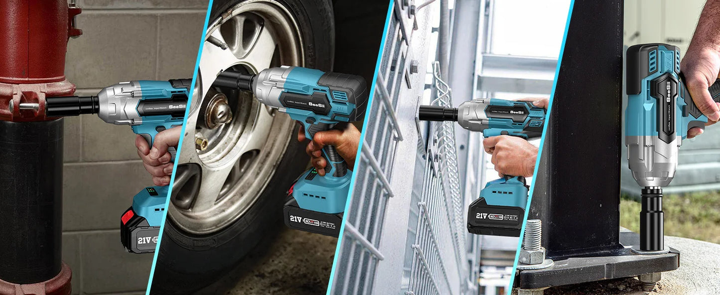 Cordless Impact Wrench 650Nm 1/2" with 2 Batteries