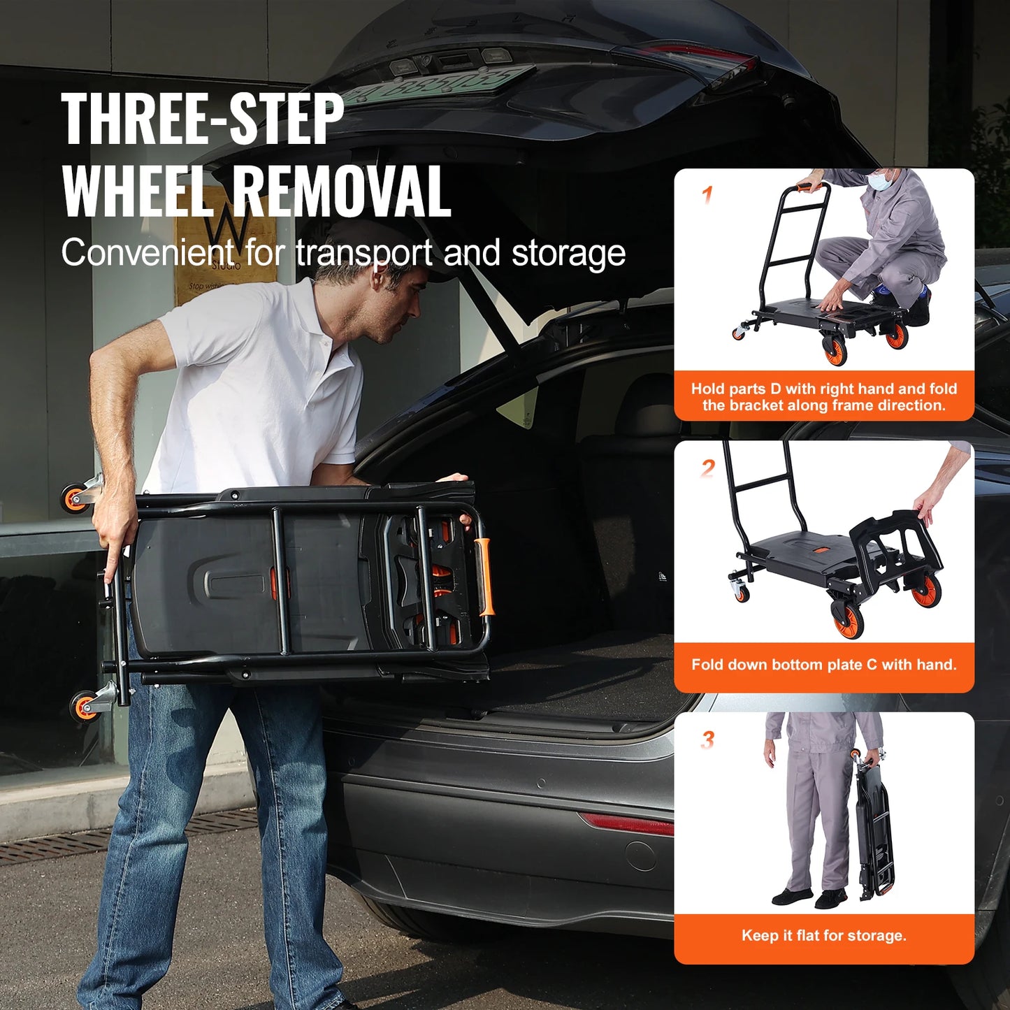 300 lbs Aluminum Folding Hand Truck - Lightweight Dolly