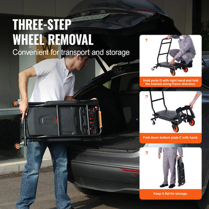 300 lbs Aluminum Folding Hand Truck - Lightweight Dolly