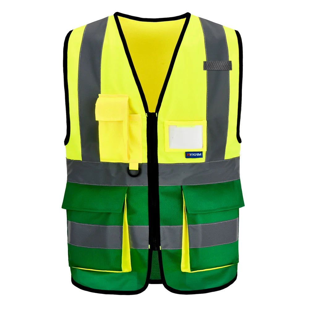 Hi-Vis Reflective Vest with Zip Pocket - Custom Logo