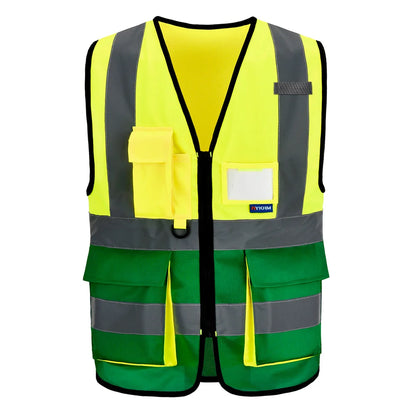 Hi-Vis Reflective Vest with Zip Pocket - Custom Logo