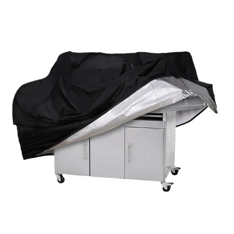 Black Waterproof BBQ Cover Outdoor Barbecue Protection Heavy Duty Anti Dust Rain Barbeque Gas Grill Protective Cover SKFJ001