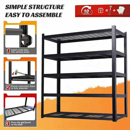 72" Commercial Metal Shelving - Double Column Rack