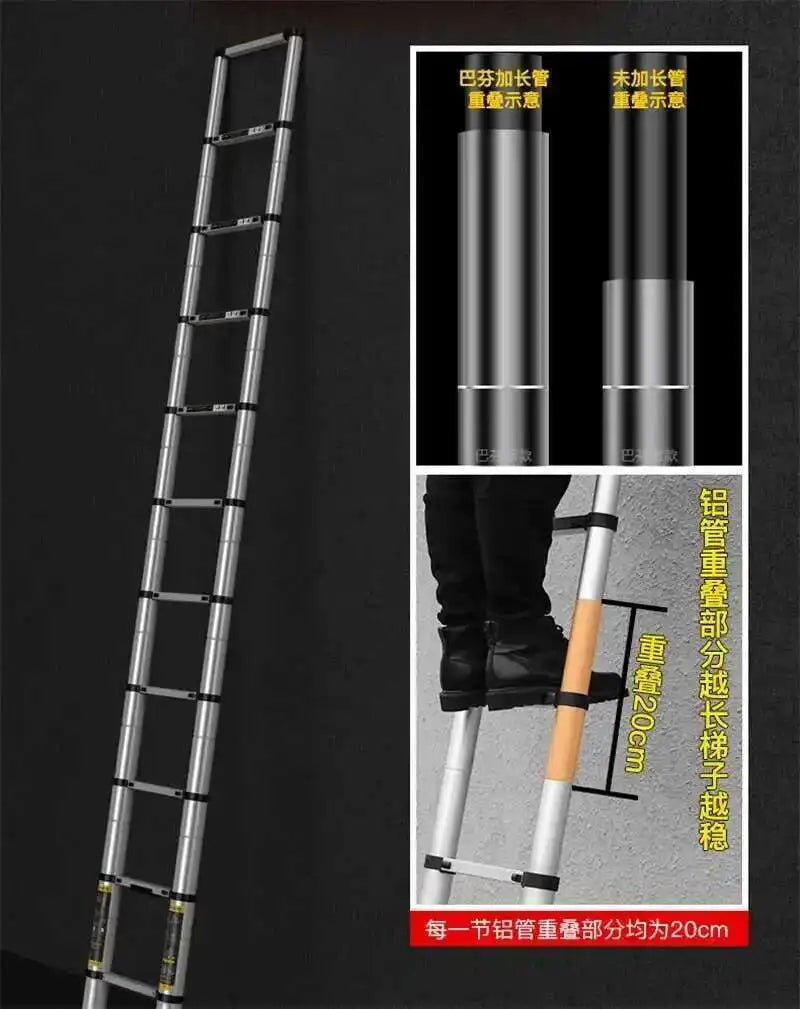 Aluminum Alloy Multifunction Telescopic Ladders Household Folding Herringbone Ladder Safety Engineering Ladders Lift Stairs