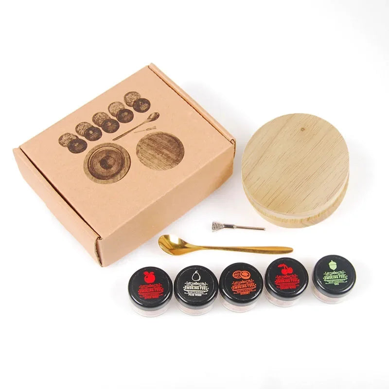 Cocktail Smoker Set Old Fashioned Beverage Smoker Infuser with 5 Flavor Wood Chips for Whiskey Bar Beverage Kitchen Gift