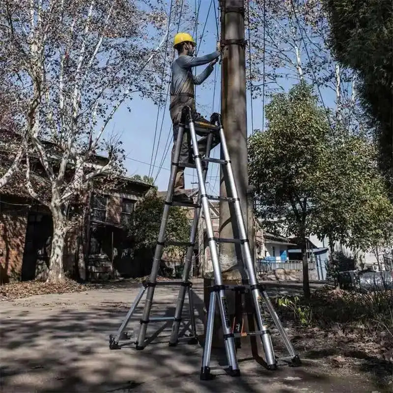 Aluminum Alloy Multifunction Telescopic Ladders Household Folding Herringbone Ladder Safety Engineering Ladders Lift Stairs