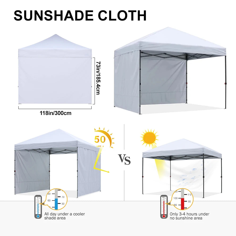 3x3m Pop Up Canopy Tent, Instant Setup, Vented Roof, Waterproof, for Beach, Patio, Camping, with Bag, 8 Stakes & 4 Ropes