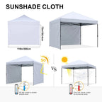 3x3m Pop Up Canopy Tent, Instant Setup, Vented Roof, Waterproof, for Beach, Patio, Camping, with Bag, 8 Stakes & 4 Ropes
