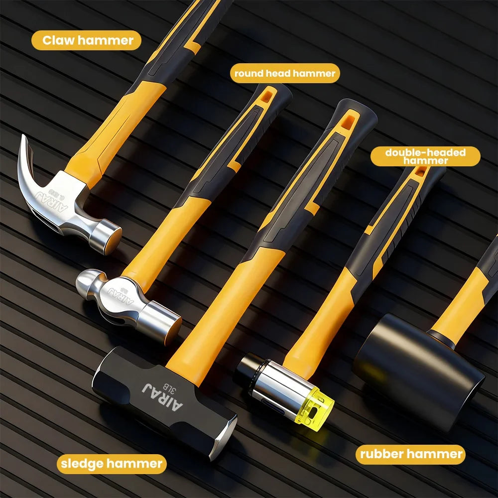Hammer Set,Rubber Mallet,Claw Hammer With Shock Reduction Grip Fit for Indoor and Outdoor Furniture Decoration