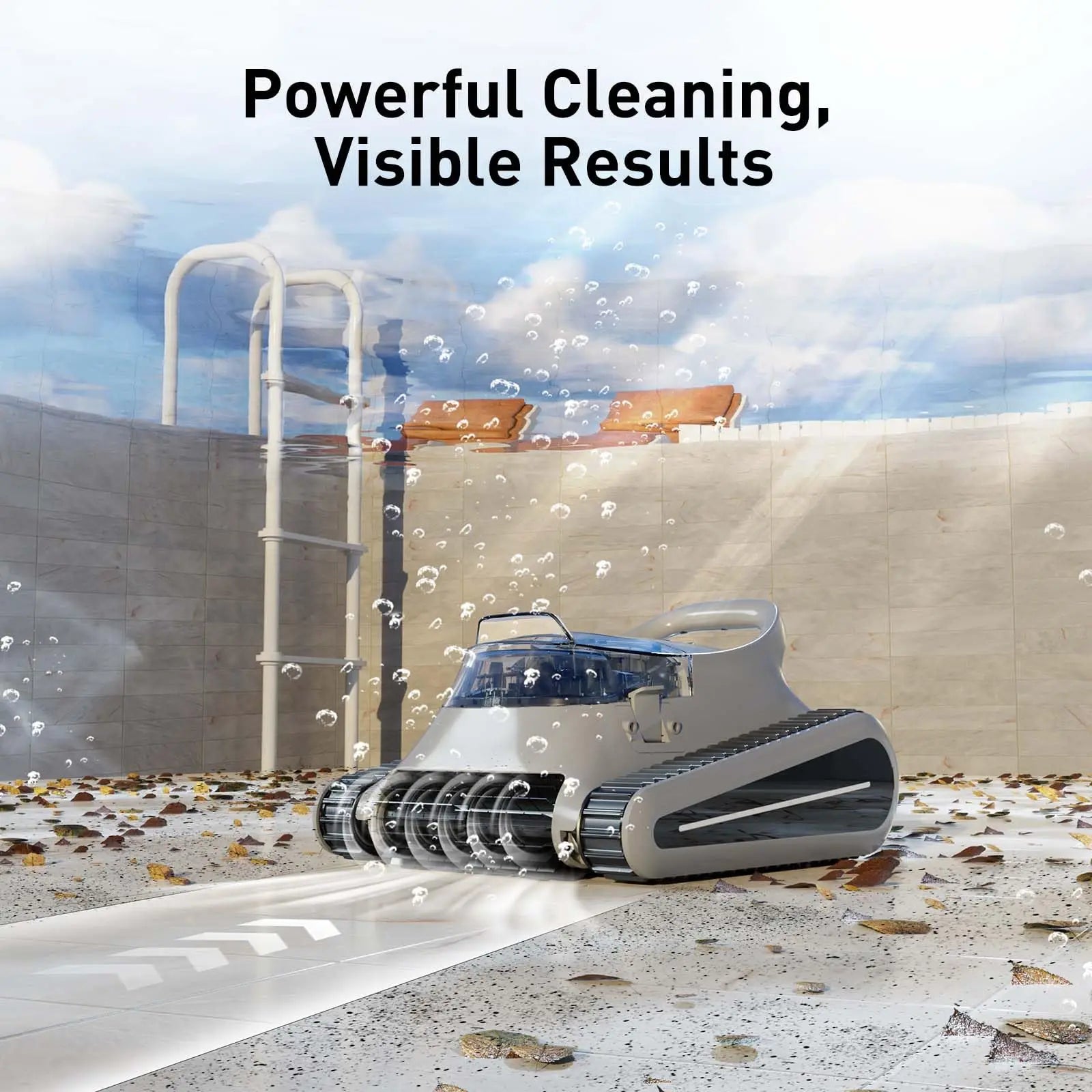 Robotic Cleaner, for Inground Pools up to 2000 Sq.ft, all and Waterline Cleaning Vacuum