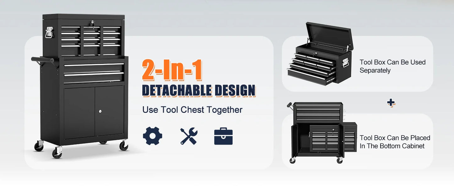 10-Drawer Rolling Tool Chest with Wheels