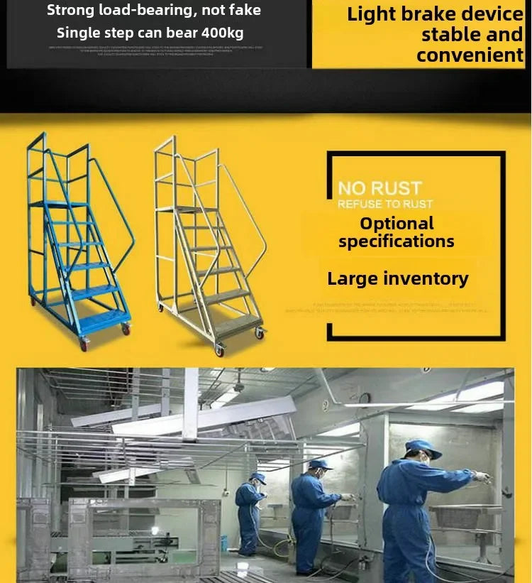 Stable Mobile Platform Step Ladder Supermarket Warehouse Pickup Wheel Ladder Step Climbing Car Home Furniture Climbing Ladder