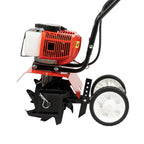 52CC 1700W Gasoline Garden Tiller Cordless 2-stroke Air-Cooled Cultivator Rotary for Trenching Loosening 12in/30cm Wide 12cm dp