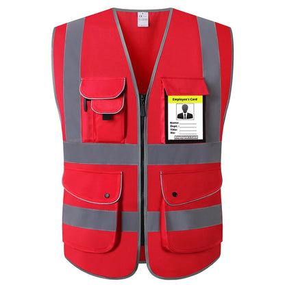 Pink Hi-Vis Work Vest for Women with Pockets & Zip