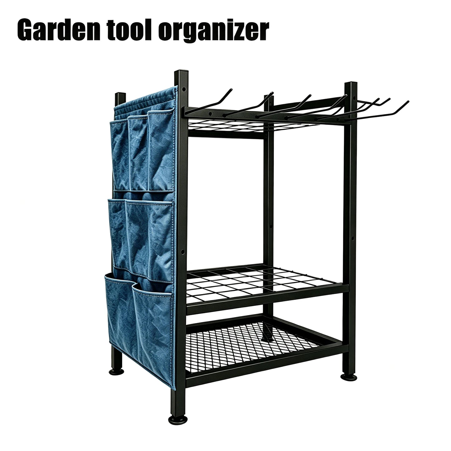 Garden Tool Tower Rack - Heavy Duty Steel Stand