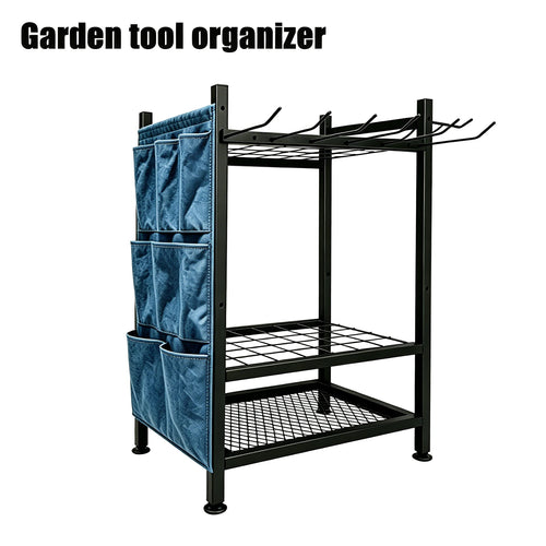 Garden Tool Tower Rack - Heavy Duty Steel Stand