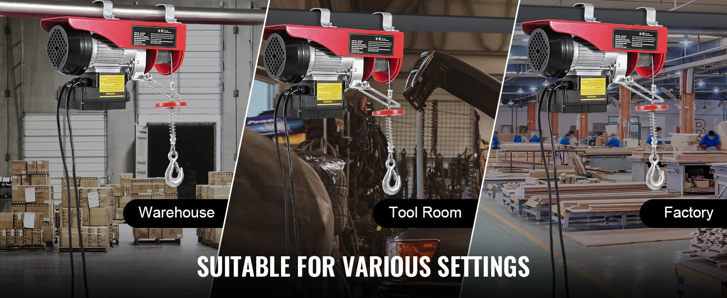 440lbs Wireless Electric Lifting Hoist with 40ft Single/20ft Double Slings Lifting Height Lift Hoist for Garage