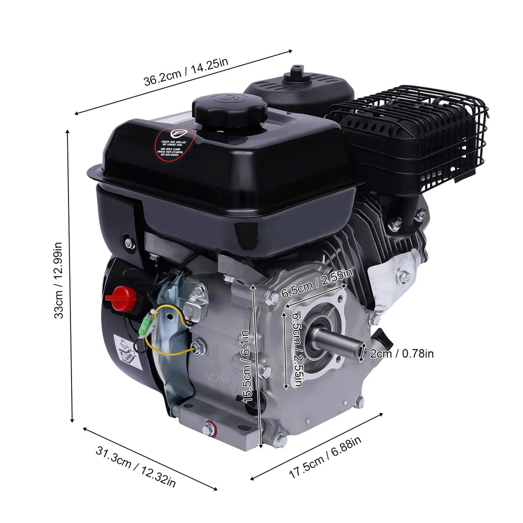 7.5hp 4-Stroke Gasoline Engine 212CC Standing Motor Single Cylinder 3600rpm Air Cooling Recoil Starting for Industrial/Kart