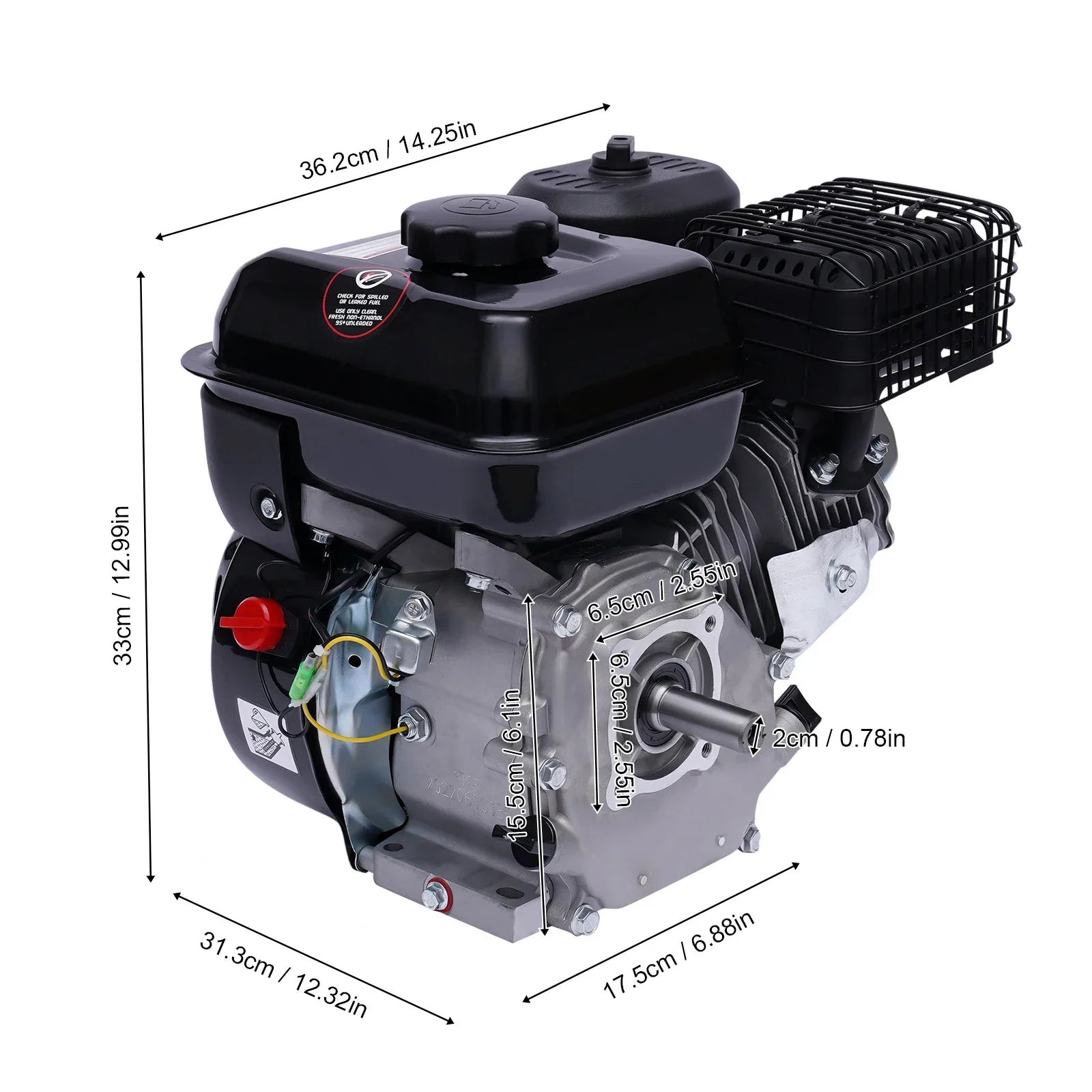 7.5hp 4-Stroke Gasoline Engine 212CC Standing Motor Single Cylinder 3600rpm Air Cooling Recoil Starting for Industrial/Kart