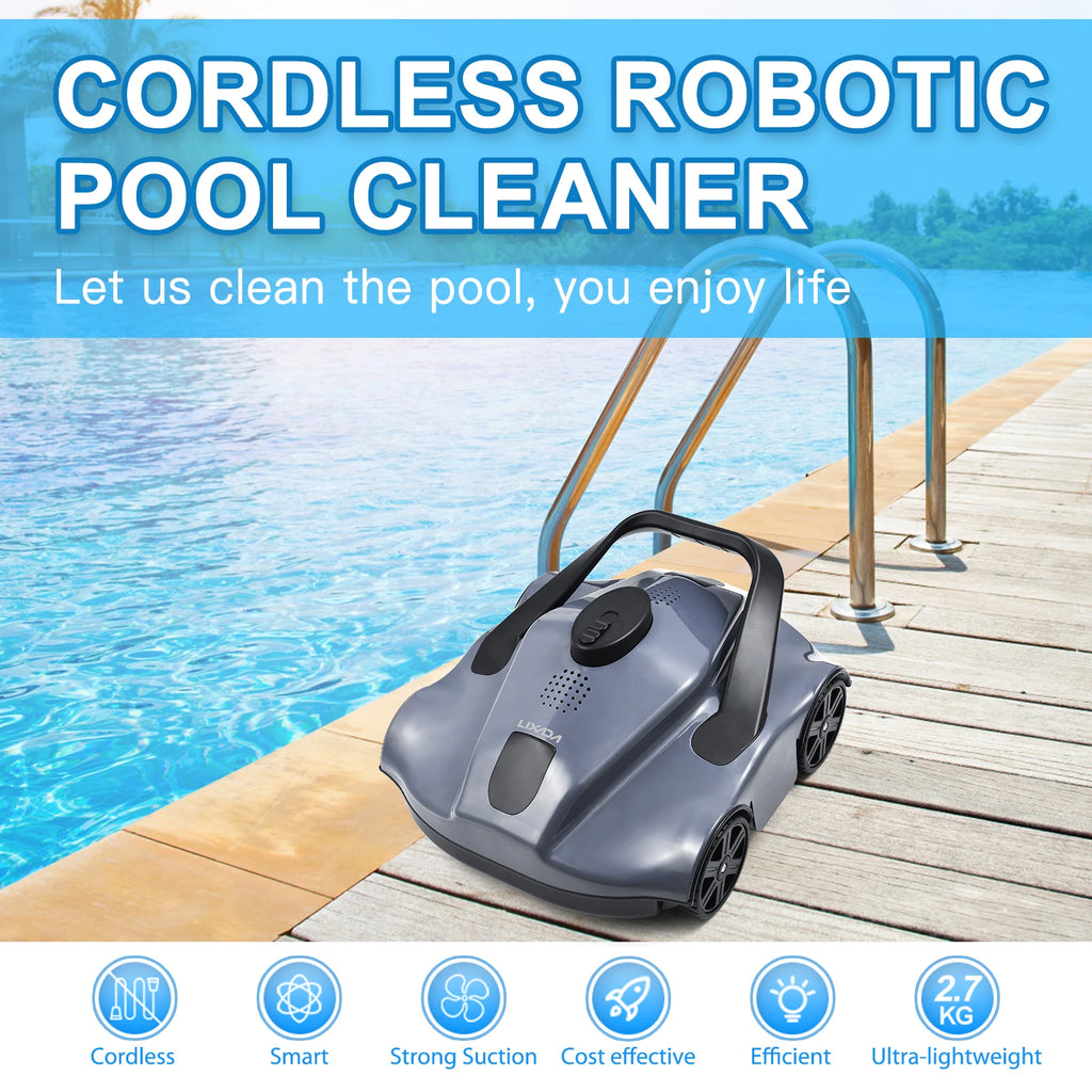 Pool Cleaner Robotic Pool Cleaner Automatic Robotic Pool Cleaner Cordless Robotic Pool Vacuum for In Ground Flat Pools