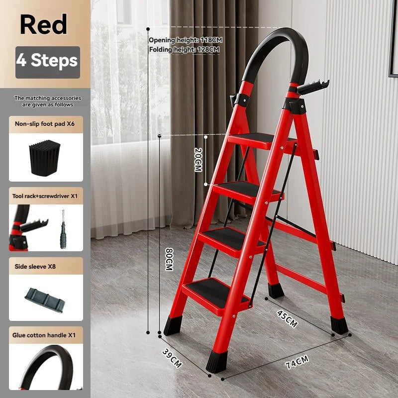 Folding Zigzag Step Ladder - Wide Pedal Indoor