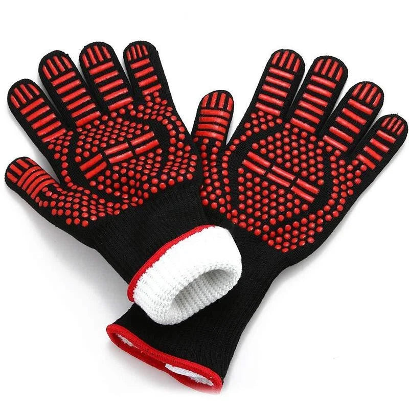 Temperature Resistance Microwave Oven Gloves Oven Mitts 500-800 Degrees Fireproof Barbecue Heat Insulation BBQ Gloves
