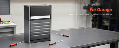 Portable Metal Tool Box with 3 Drawers