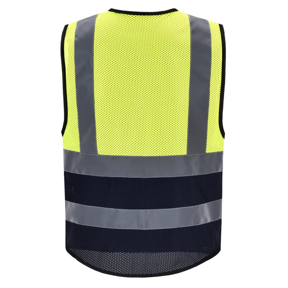 Hi-Vis Reflective Vest with Zip Pocket - Custom Logo
