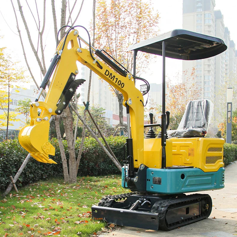 13.5hp 1 Ton Mini Excavator Trench Digger with Ceiling,Mechanical Thumb clamp, CE/EPA/EURO5 compliance certificates