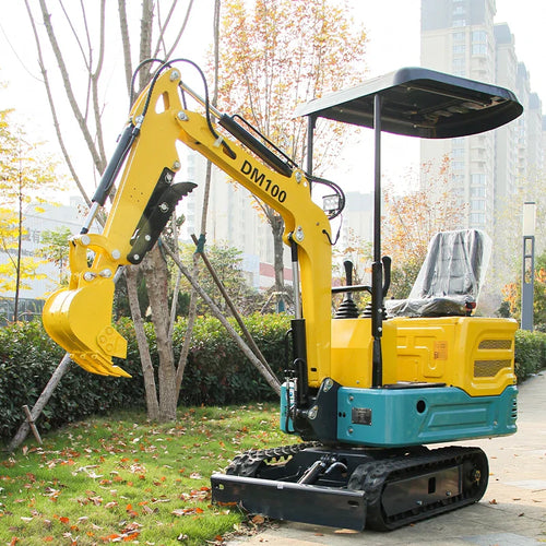 13.5hp 1 Ton Mini Excavator Trench Digger with Ceiling,Mechanical Thumb clamp, CE/EPA/EURO5 compliance certificates