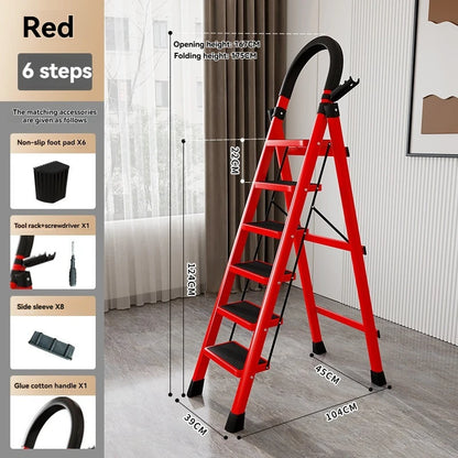 Folding Zigzag Step Ladder - Wide Pedal Indoor