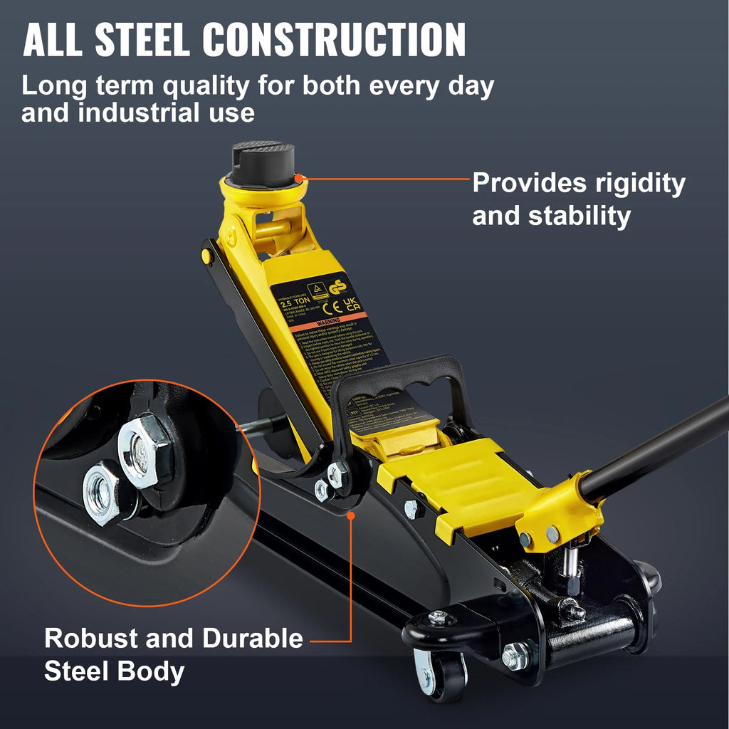 2.5T Floor Hydraulic Jack Pneumatic Low Profile Floor Jack Heavy-Duty Steel Racing Floor Jack with Piston Lift Pump