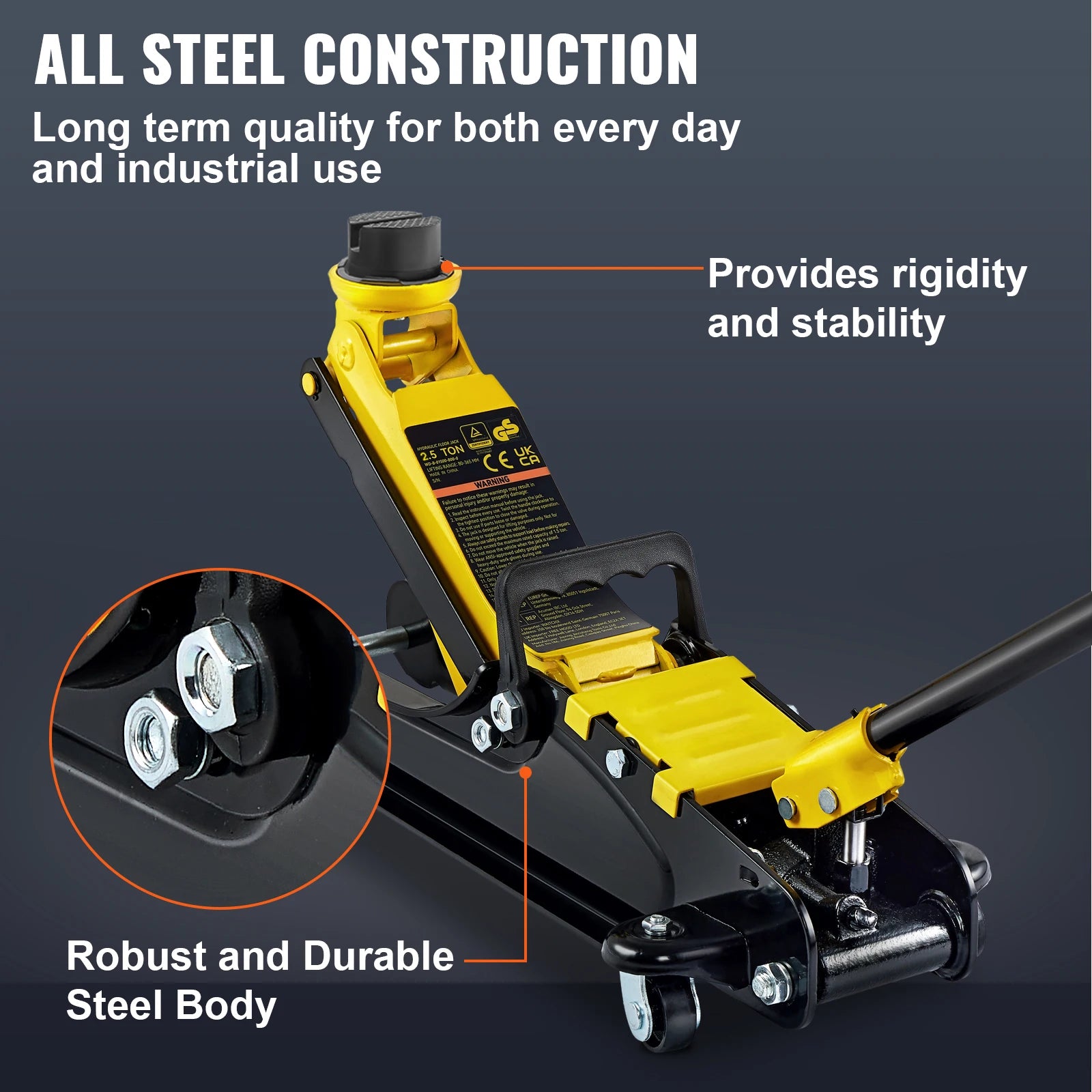 2.5T Floor Hydraulic Jack Pneumatic Low Profile Floor Jack Heavy-Duty Steel Racing Floor Jack with Piston Lift Pump