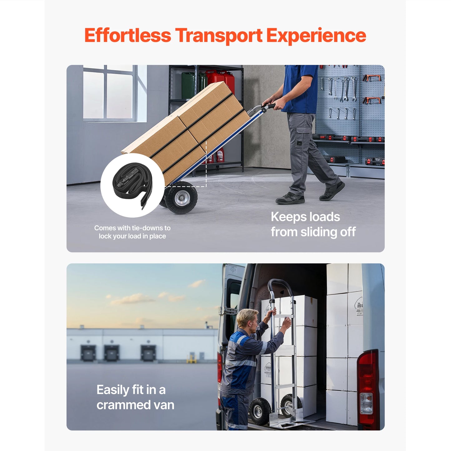 Hand Truck Dolly 500 lbs with Non-Slip Wheels