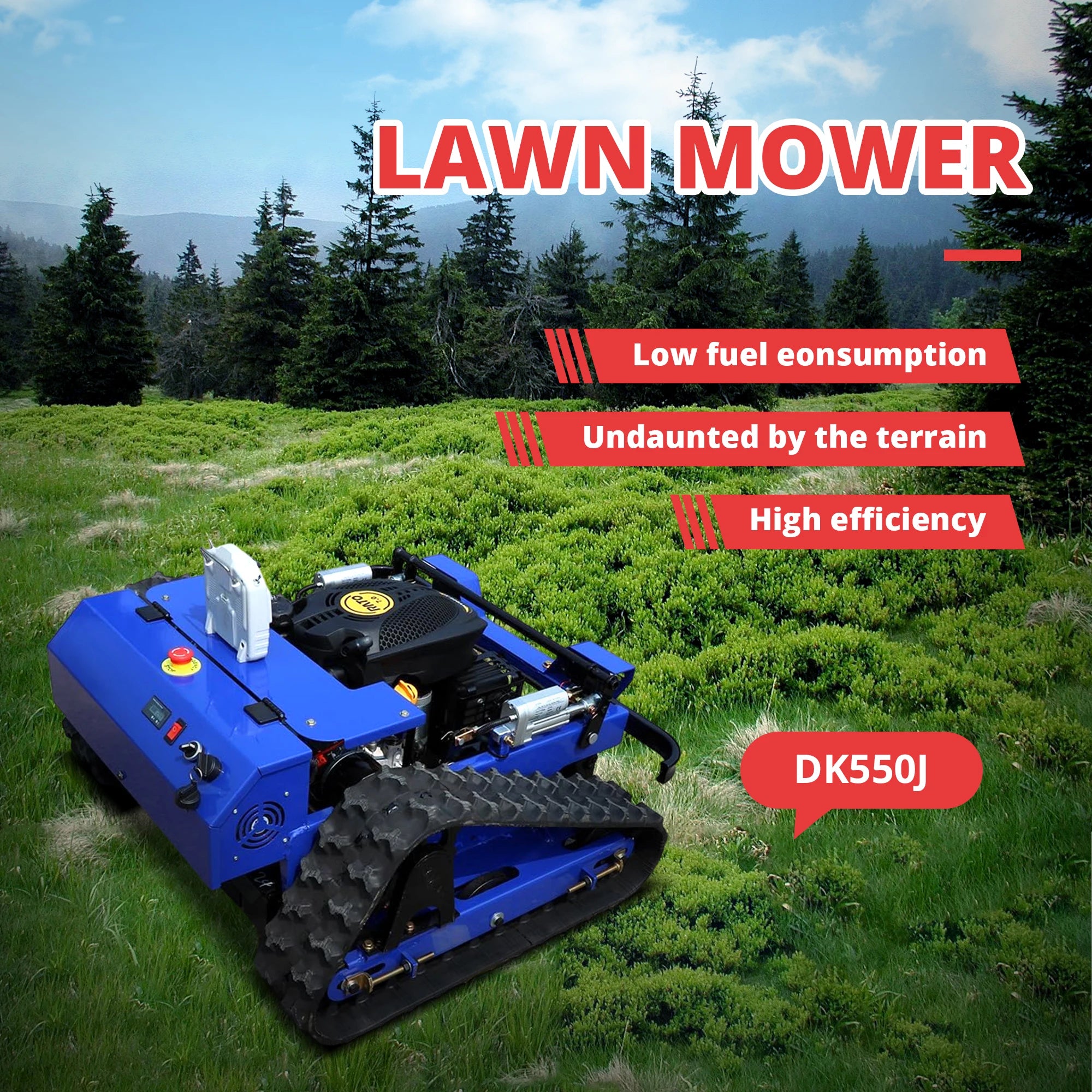 R550 Smart Remote Lawn Mower, 170KG Heavy Machine, 45° Climb Capability, Long Runtime, CE Certified
